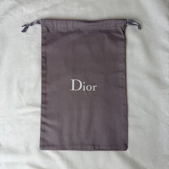 Authentic Dior Logo Dark Gray Drawstring Dust Bag Storage Travel 13”x8.5” - Picture 1 of 6